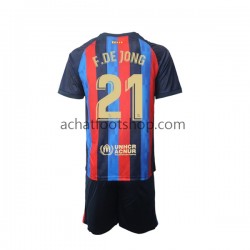 Maillot FC Barcelone Frenkie de Jong 21 Domicile Tenue pour Enfant 2022-2023 Manche Courte