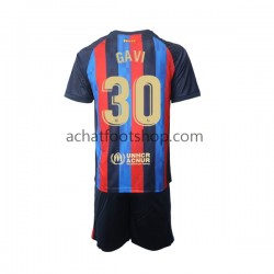 Maillot FC Barcelone Gavi 30 Domicile Tenue pour Enfant 2022-2023 Manche Courte