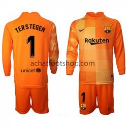 Maillot FC Barcelone Ter Stegen 1 Gardien Domicile Tenue pour Enfant 2021-2022 Manche Longue Maillot FC Barcelone Ter Stegen 1 Gardien Domicile Tenue pour Enfant 2021-2022 Manche Longue