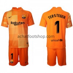 Maillot FC Barcelone Ter Stegen 1 Gardien Domicile Tenue pour Enfant 2021-2022 Manche Courte Maillot FC Barcelone Ter Stegen 1 Gardien Domicile Tenue pour Enfant 2021-2022 Manche Courte