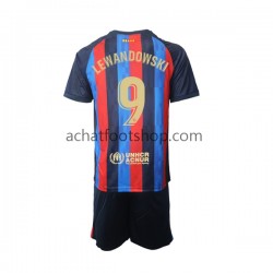 Maillot FC Barcelone Robert Lewandowski 9 Domicile Tenue pour Enfant 2022-2023 Manche Courte