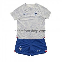 Maillot France Extérieur Tenue pour Enfant Coupe du Monde 2022 Manche Courte Maillot France Extérieur Tenue pour Enfant Coupe du Monde 2022 Manche Courte