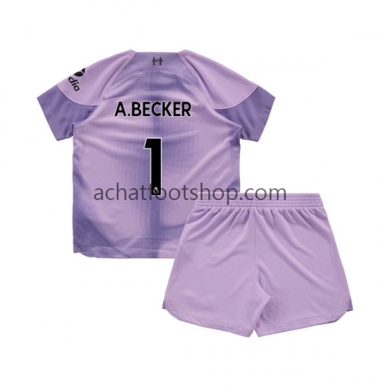 Maillot Liverpool Alisson Becker 1 Gardien Domicile Tenue pour Enfant 2022-2023 Manche Courte