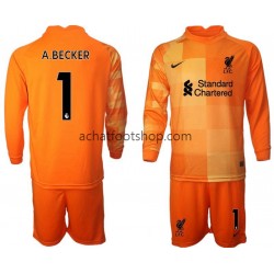 Maillot Liverpool A.BECKER 1 Gardien 4ème Tenue pour Enfant 2021-2022 Manche Longue Maillot Liverpool A.BECKER 1 Gardien 4ème Tenue pour Enfant 2021-2022 Manche Longue
