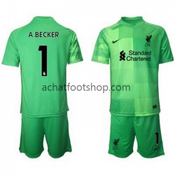 Maillot Liverpool Alisson Becker 1 Gardien Domicile Tenue pour Enfant 2021-2022 Manche Courte Maillot Liverpool Alisson Becker 1 Gardien Domicile Tenue pour Enfant 2021-2022 Manche Courte
