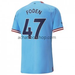 Maillot Manchester City Foden 47 Domicile Tenue pour Homme 2022-2023 Manche Courte