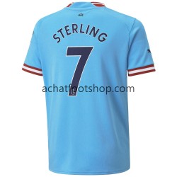 Maillot Manchester City Sterling 7 Domicile Tenue pour Homme 2022-2023 Manche Courte