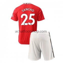 Maillot Manchester United Jadon Sancho 25 Domicile Tenue pour Homme pour Enfant 2022-2023 Manche Courte