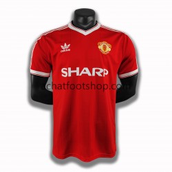 Maillot Manchester United Rétro Domicile Tenue pour Homme 1984 Manche Courte