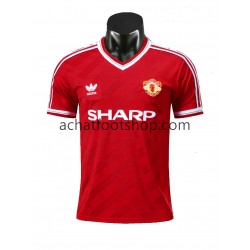 Maillot Manchester United Rétro Domicile Tenue pour Homme 1986 Manche Courte