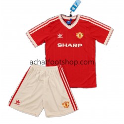 Maillot Manchester United Rétro Domicile Tenue pour Enfant 1984 Manche Courte