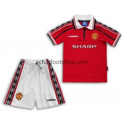 Maillot Manchester United Rétro Domicile Tenue pour Enfant 1998-1999 Manche Courte