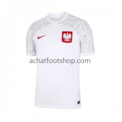 Maillot Pologne Domicile Tenue pour Homme Coupe du Monde 2022 Manche Courte
