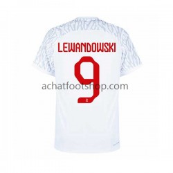 Maillot Pologne Lewandowski 9 Domicile Tenue pour Homme Coupe du Monde 2022 Manche Courte