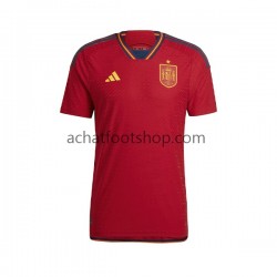 Maillot Espagne Domicile Tenue pour Homme Coupe du Monde 2022 Manche Courte