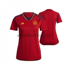 Maillot Espagne Domicile Tenue pour Femme Coupe du Monde 2022 Manche Courte