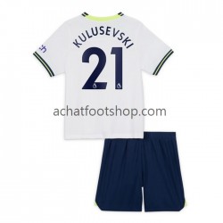 Maillot Tottenham Hotspur Dejan Kulusevski 21 Domicile Tenue pour Enfant 2022-2023 Manche Courte