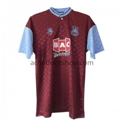 Maillot West Ham United Rétro Domicile Tenue pour Homme 1989-1990 Manche Courte