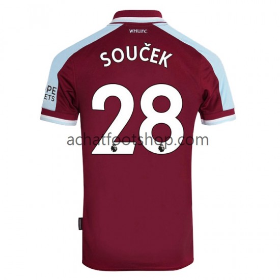 Maillot West Ham United Tomas Soucek 28 Domicile Tenue pour Homme 2021-2022 Manche Courte Maillot West Ham United Tomas Soucek 28 Domicile Tenue pour Homme 2021-2022 Manche Courte
