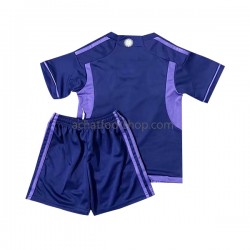 Maillot Argentine Extérieur Tenue pour Enfant Coupe du Monde 2022 Manche Courte