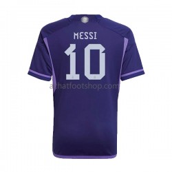 Maillot Argentine Lionel Messi 10 Extérieur Tenue pour Homme Coupe du Monde 2022 Manche Courte