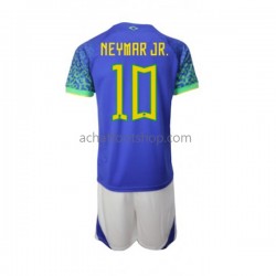 Maillot Brésil Neymar JR 10 Extérieur Tenue pour Enfant Coupe du Monde 2022 Manche Courte Maillot Brésil Neymar JR 10 Extérieur Tenue pour Enfant Coupe du Monde 2022 Manche Courte