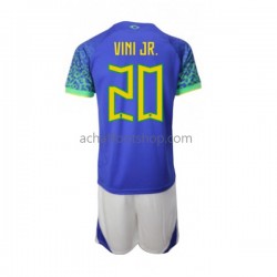Maillot Brésil Vinicius Junior 20 Extérieur Tenue pour Enfant Coupe du Monde 2022 Manche Courte Maillot Brésil Vinicius Junior 20 Extérieur Tenue pour Enfant Coupe du Monde 2022 Manche Courte