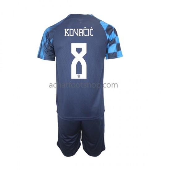 Maillot Croatie Kovacic 8 Extérieur Tenue pour Enfant Coupe du Monde 2022 Manche Courte Maillot Croatie Kovacic 8 Extérieur Tenue pour Enfant Coupe du Monde 2022 Manche Courte
