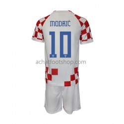 Maillot Croatie Modrić 10 Domicile Tenue pour Enfant Coupe du Monde 2022 Manche Courte