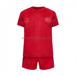 Maillot Danemark Domicile Tenue pour Enfant Coupe du Monde 2022 Manche Courte