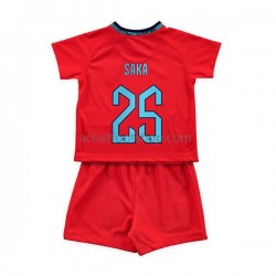 Maillot Angleterre Saka 25 Extérieur Tenue pour Enfant Coupe du Monde 2022 Manche Courte Maillot Angleterre Saka 25 Extérieur Tenue pour Enfant Coupe du Monde 2022 Manche Courte