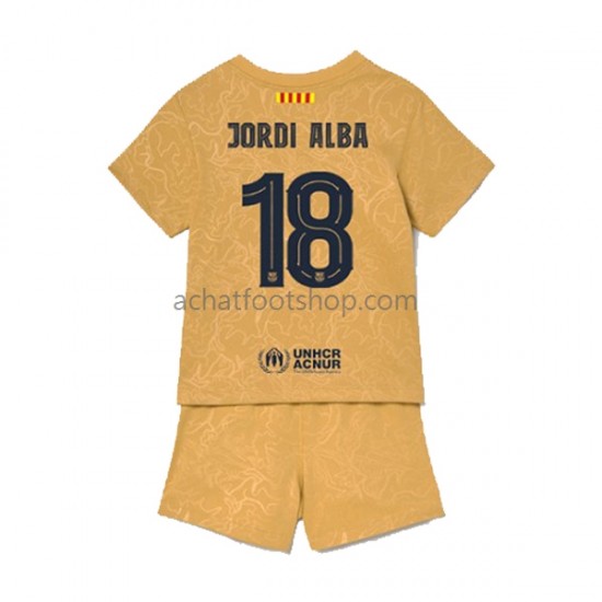 Maillot FC Barcelone Jordi Alba 18 Extérieur Tenue pour Enfant 2022-2023 Manche Courte Maillot FC Barcelone Jordi Alba 18 Extérieur Tenue pour Enfant 2022-2023 Manche Courte