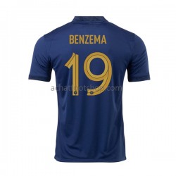 Maillot France Benzema 19 Domicile Tenue pour Homme Coupe du Monde 2022 Manche Courte
