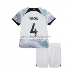 Maillot Liverpool Virgil van Dijk Extérieur Tenue pour Enfant 2022-2023 Manche Courte