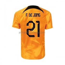 Maillot Pays-Bas Frenkie de Jong 21 Domicile Tenue pour Homme Coupe du Monde 2022 Manche Courte Maillot Pays-Bas Frenkie de Jong 21 Domicile Tenue pour Homme Coupe du Monde 2022 Manche Courte