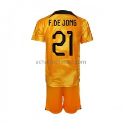 Maillot Pays-Bas Frenkie de Jong 21 Domicile Tenue pour Enfant Coupe du Monde 2022 Manche Courte Maillot Pays-Bas Frenkie de Jong 21 Domicile Tenue pour Enfant Coupe du Monde 2022 Manche Courte