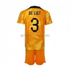Maillot Pays-Bas Matthijs de Ligt 3 Domicile Tenue pour Enfant Coupe du Monde 2022 Manche Courte Maillot Pays-Bas Matthijs de Ligt 3 Domicile Tenue pour Enfant Coupe du Monde 2022 Manche Courte