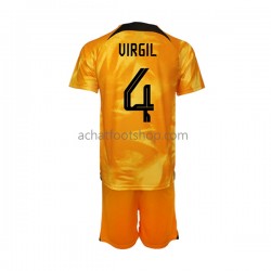 Maillot Pays-Bas Virgil van Dijk 4 Domicile Tenue pour Enfant Coupe du Monde 2022 Manche Courte Maillot Pays-Bas Virgil van Dijk 4 Domicile Tenue pour Enfant Coupe du Monde 2022 Manche Courte