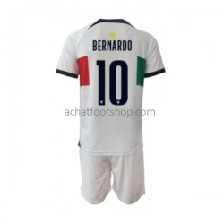Maillot Portugal Bernardo 10 Extérieur Tenue pour Enfant Coupe du Monde 2022 Manche Courte Maillot Portugal Bernardo 10 Extérieur Tenue pour Enfant Coupe du Monde 2022 Manche Courte