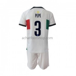 Maillot Portugal PEPE 3 Extérieur Tenue pour Enfant Coupe du Monde 2022 Manche Courte Maillot Portugal PEPE 3 Extérieur Tenue pour Enfant Coupe du Monde 2022 Manche Courte