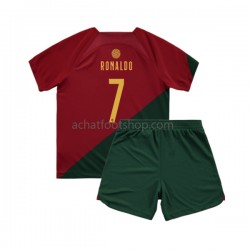 Maillot Portugal Ronaldo 7 Domicile Tenue pour Enfant Coupe du Monde 2022 Manche Courte Maillot Portugal Ronaldo 7 Domicile Tenue pour Enfant Coupe du Monde 2022 Manche Courte