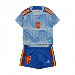Maillot Espagne Extérieur Tenue pour Enfant Coupe du Monde 2022 Manche Courte