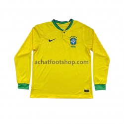 Maillot Brésil Domicile Tenue pour Homme Coupe du Monde 2022 Manche Longue Maillot Brésil Domicile Tenue pour Homme Coupe du Monde 2022 Manche Longue