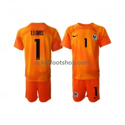 Maillot France Hugo Lloris 1 Gardien Extérieur Tenue pour Enfant Coupe du Monde 2022 Manche Courte Maillot France Hugo Lloris 1 Gardien Extérieur Tenue pour Enfant Coupe du Monde 2022 Manche Courte