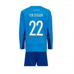 Maillot Allemagne ter Stegen 22 Gardien Domicile Tenue pour Enfant Coupe du Monde 2022 Manche Longue