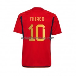 Maillot Espagne Thiago 10 Domicile Tenue pour Homme Coupe du Monde 2022 Manche Courte