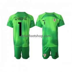 Maillot Croatie Livakovic 1 Gardien Extérieur Tenue pour Enfant Coupe du Monde 2022 Manche Courte Maillot Croatie Livakovic 1 Gardien Extérieur Tenue pour Enfant Coupe du Monde 2022 Manche Courte