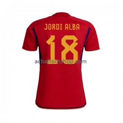 Maillot Espagne JORDI ALBA 18 Domicile Tenue pour Homme Coupe du Monde 2022 Manche Courte