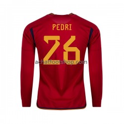 Maillot Espagne PEDRI 26 Domicile Tenue pour Homme Coupe du Monde 2022 Manche Longue