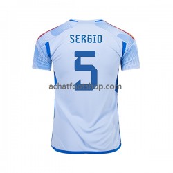 Maillot Espagne SERGIO BUSQUETS 5 Extérieur Tenue pour Homme Coupe du Monde 2022 Manche Courte